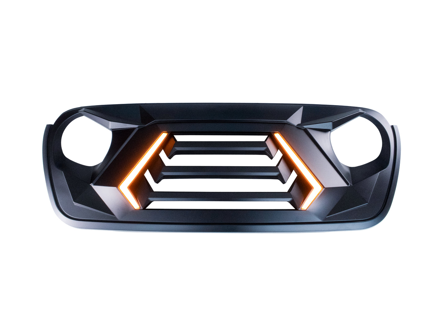 Fierce LED Grille with White DRL and Amber Turn Signals for Jeep Wrangler JL/JT (2018-2024)