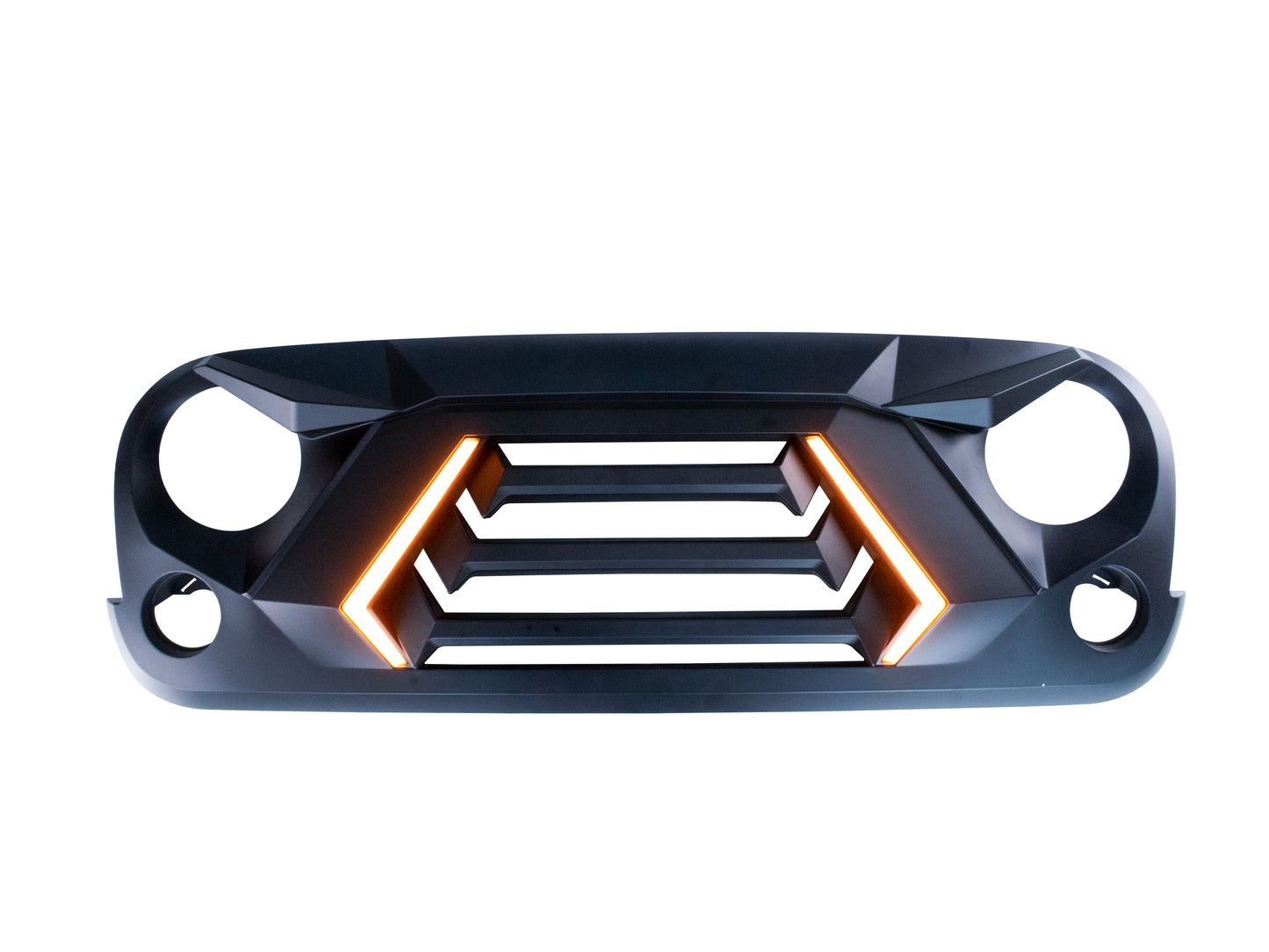 Fierce Grille with Integrated LED Lights for Jeep Wrangler JK (Aggressive Design, DRL and Turn Signal)