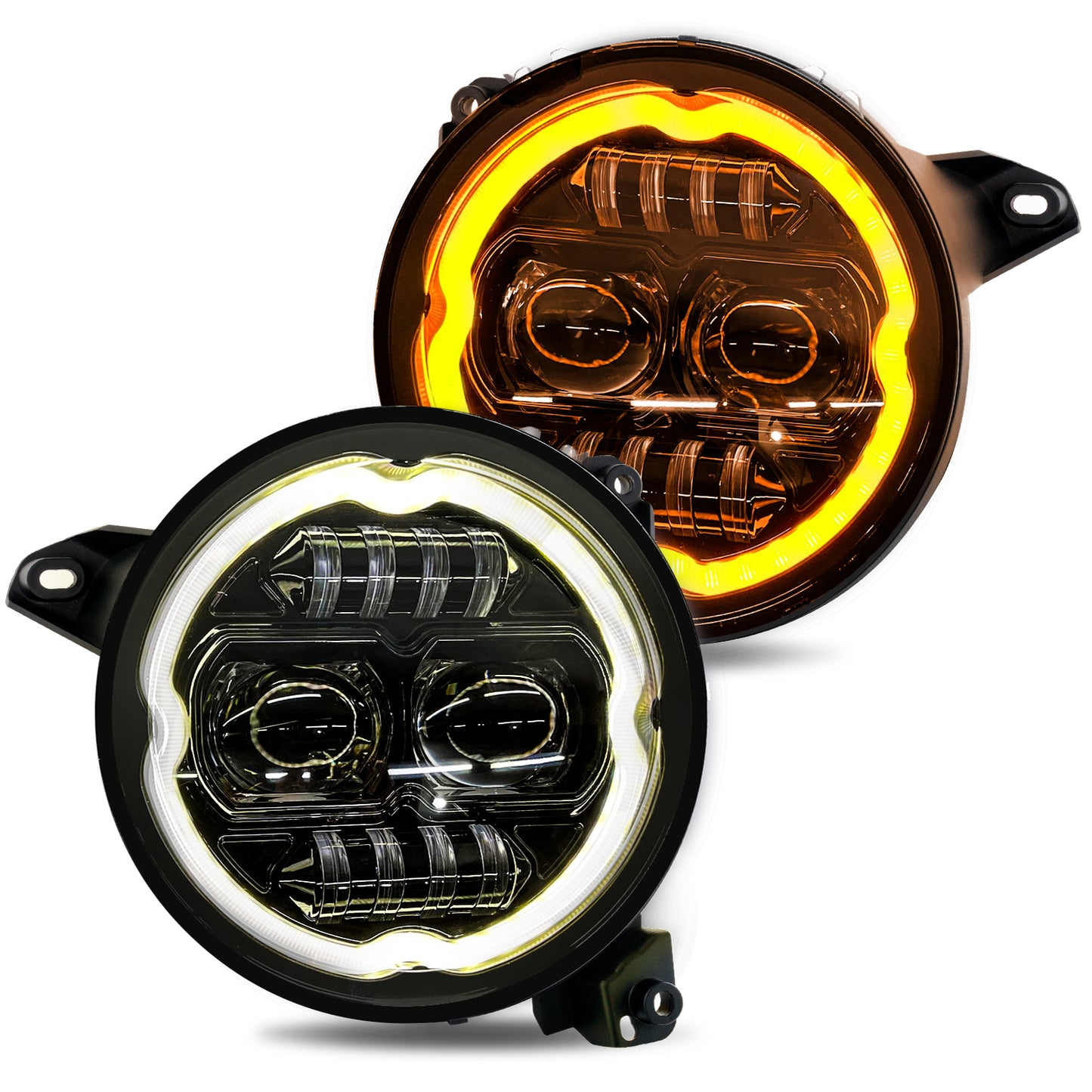 9-Inch Halo LED Headlights with DRL & Amber Turn Signals – Ultimate Upgrade for Jeep Wrangler JL & Gladiator JT