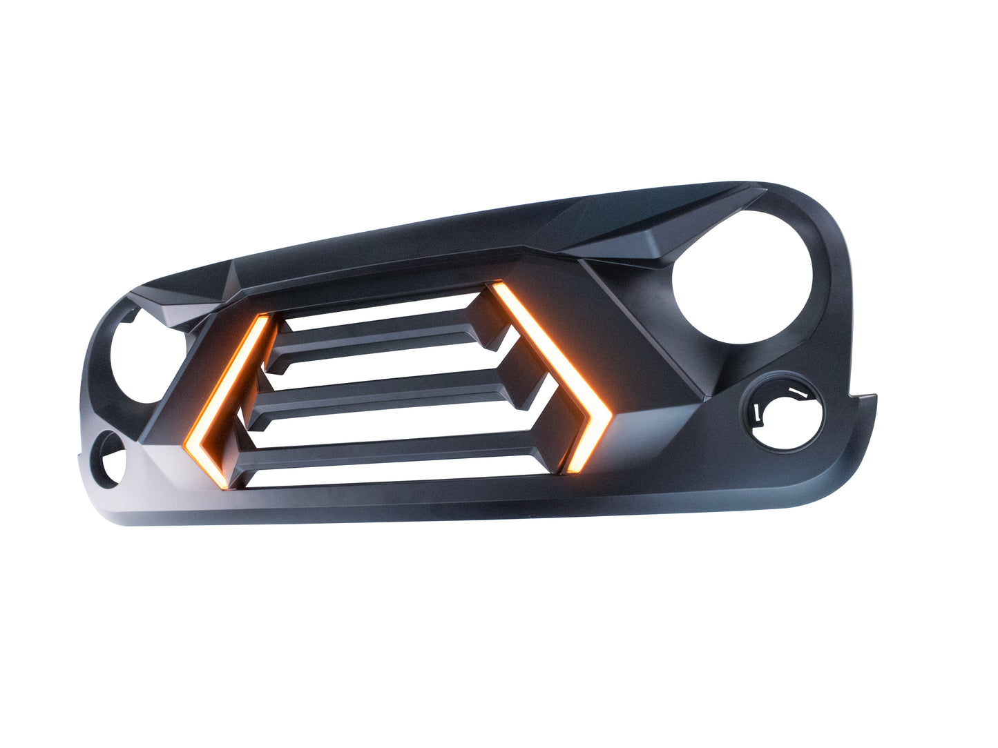 Fierce Grille with Integrated LED Lights for Jeep Wrangler JK (Aggressive Design, DRL and Turn Signal)