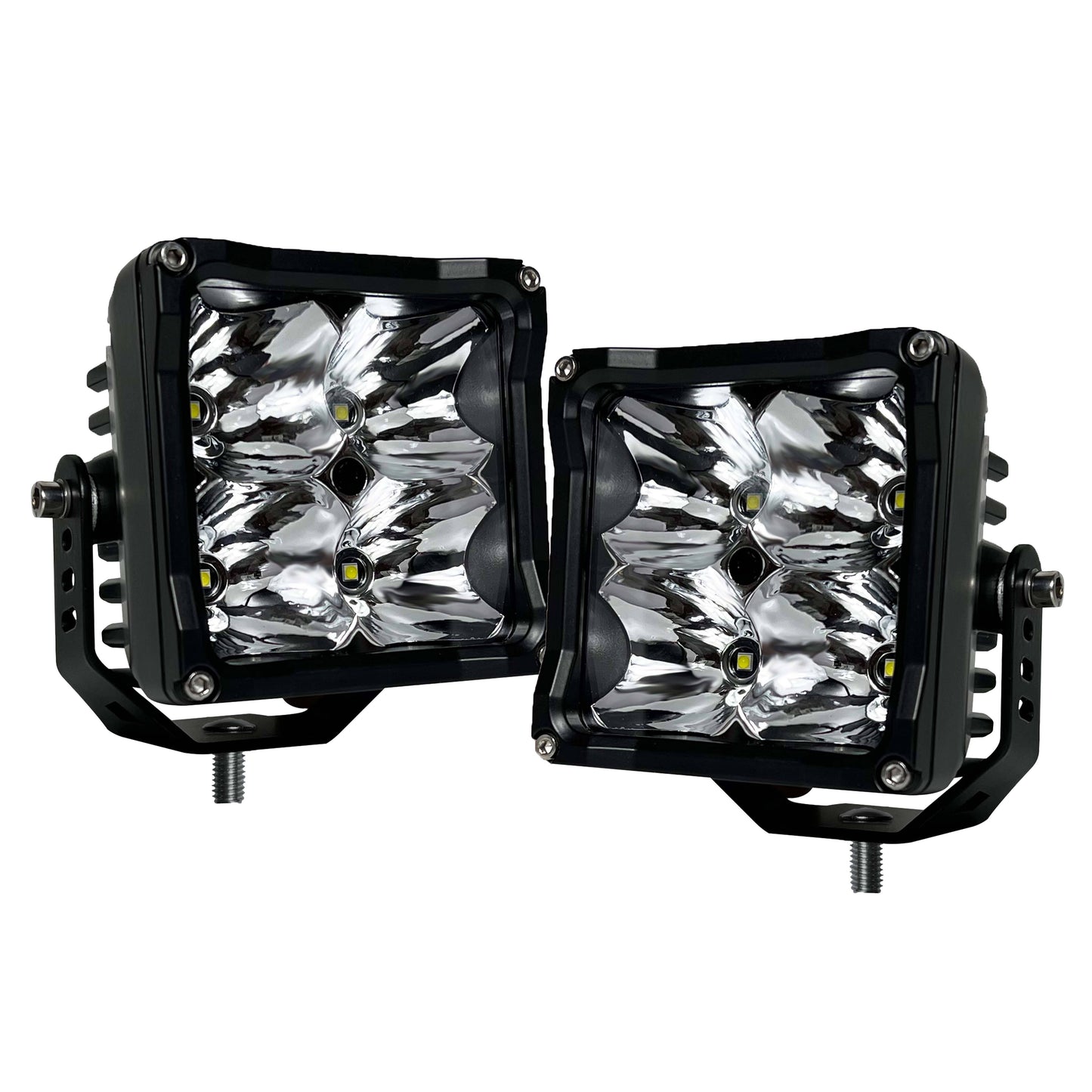 80W Square High-Intensity Work Light Pair