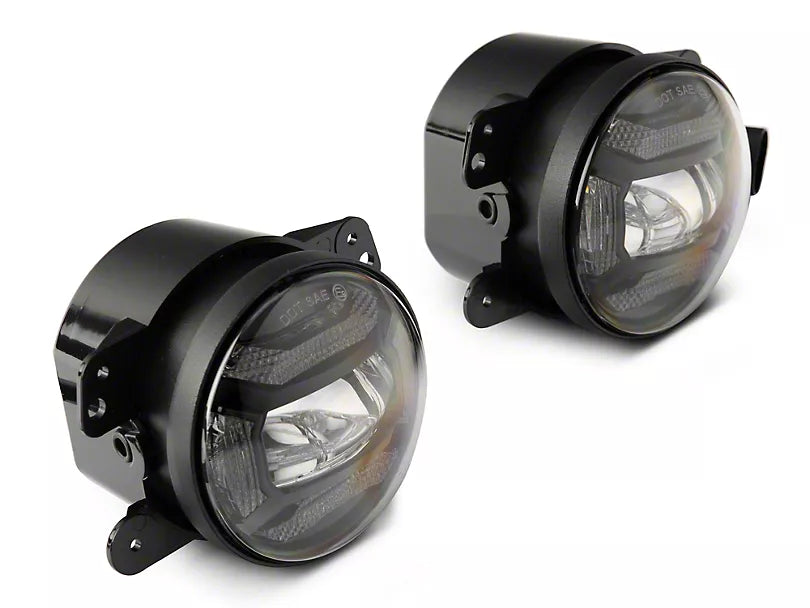 Dual Color LED Fog Lights with DRL and Halo Turn Signal for Jeep Wrangler JK (2007-2018)