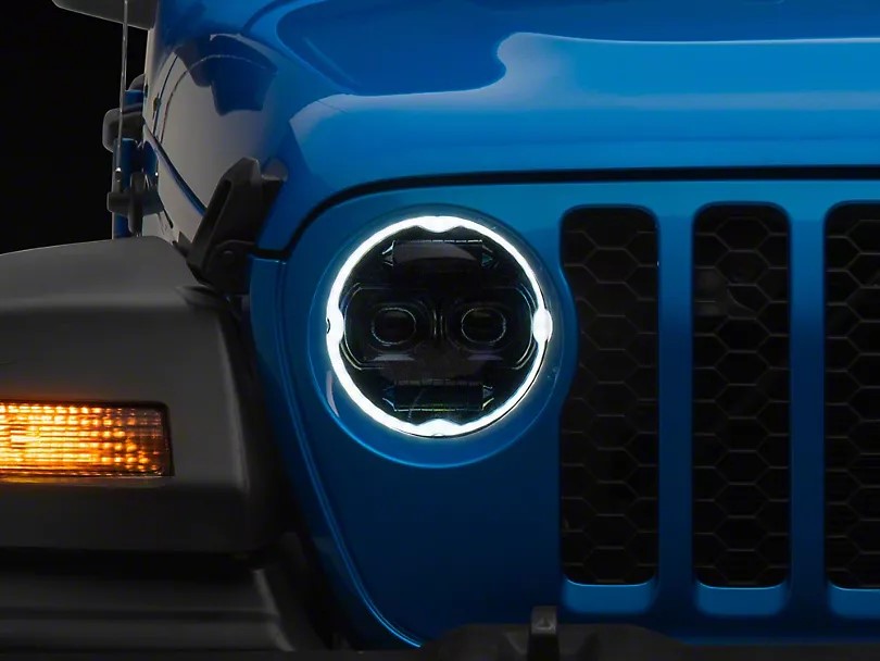 9-Inch Halo LED Headlights with DRL & Amber Turn Signals – Ultimate Upgrade for Jeep Wrangler JL & Gladiator JT