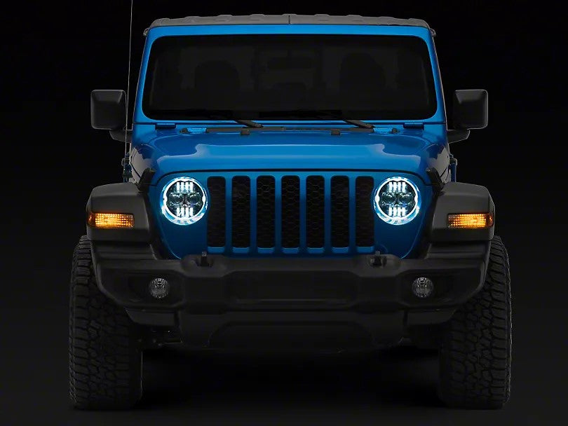 9-Inch Halo LED Headlights with DRL & Amber Turn Signals – Ultimate Upgrade for Jeep Wrangler JL & Gladiator JT