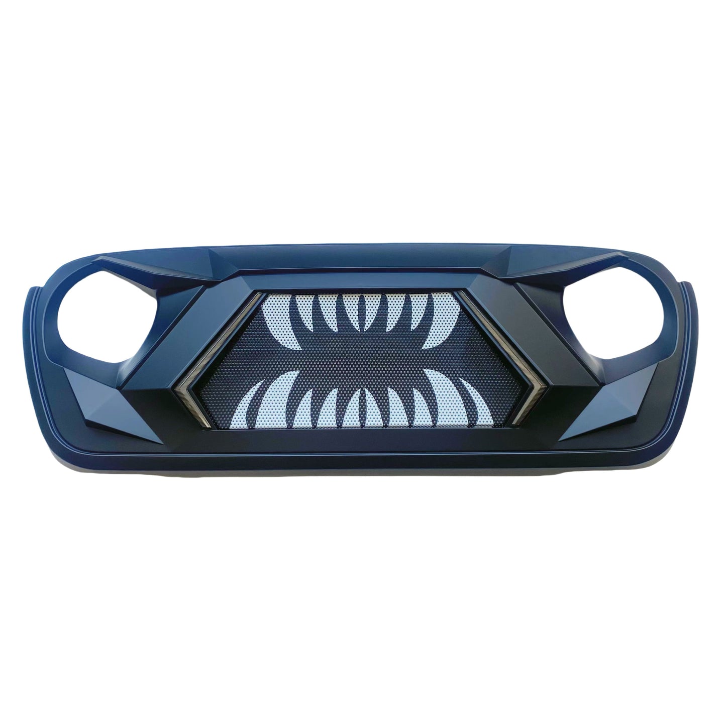 Shark Bite LED Grille with White DRL and Amber Turn Signals for Jeep Wrangler JL JT (2018-2024)