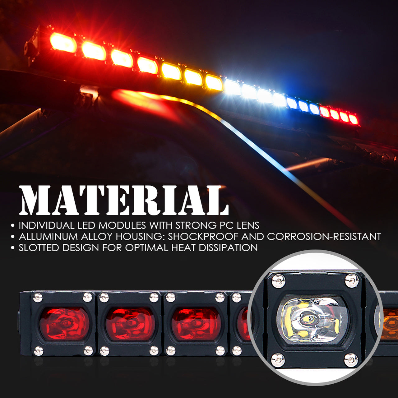 Offroad UTV Rear Chase LED Strobe Light bar