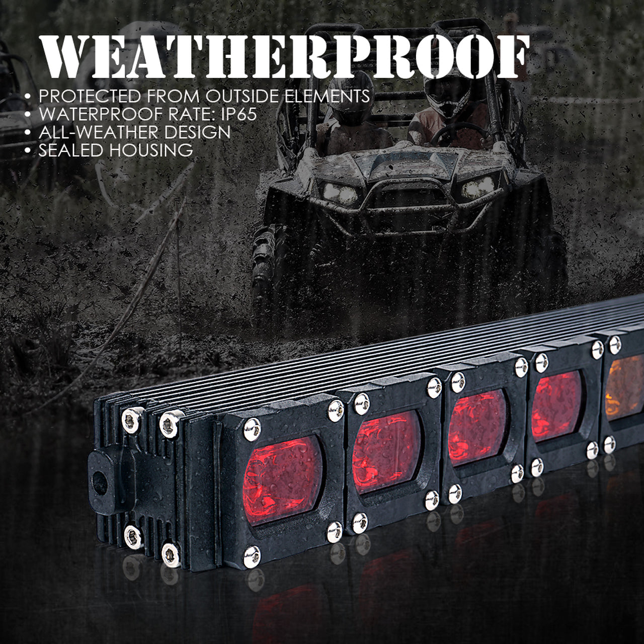 Offroad UTV Rear Chase LED Strobe Light bar